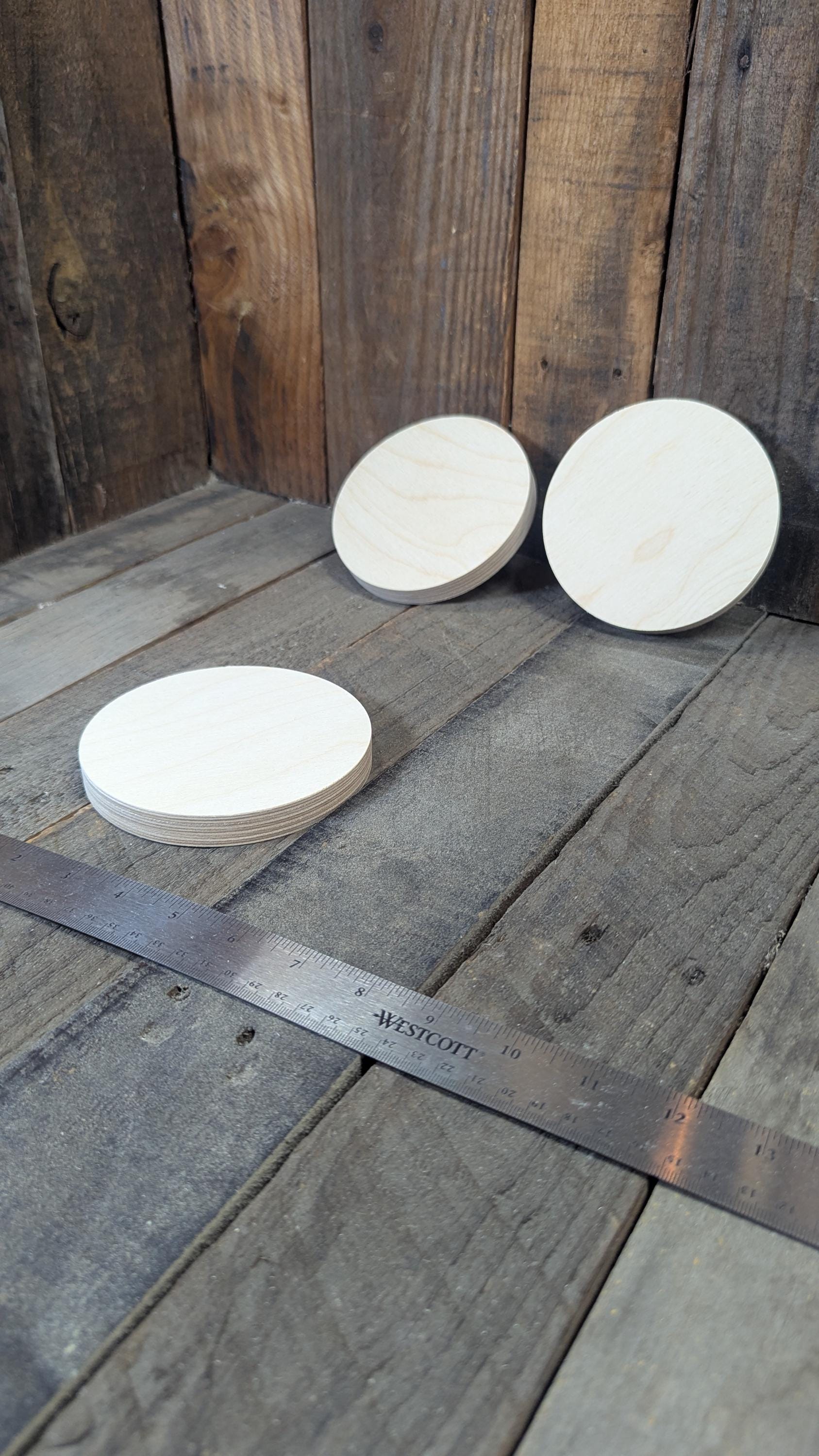 4.875" (4 7/8") Wood Circle Disc Plaques, BALTIC BIRCH - Wooden Circles, Blank Circles, DIY Crafting Supplies