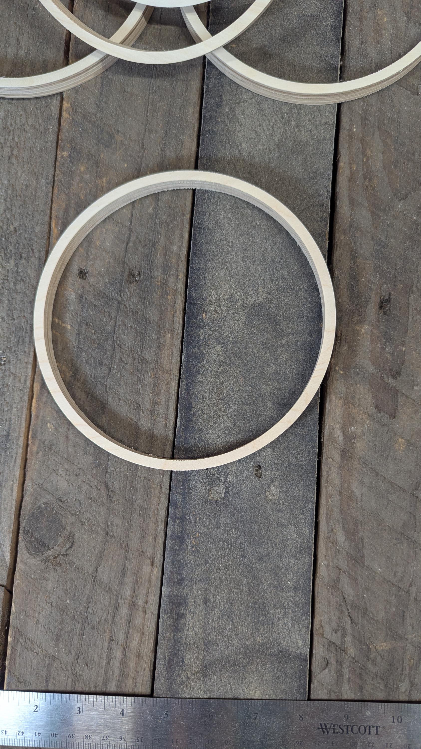 7" Wood Circle Disc with 6.5" center hole, BALTIC BIRCH Wooden Circles, Blank Circles, Unfinished Wooden Circles, Circular Wood