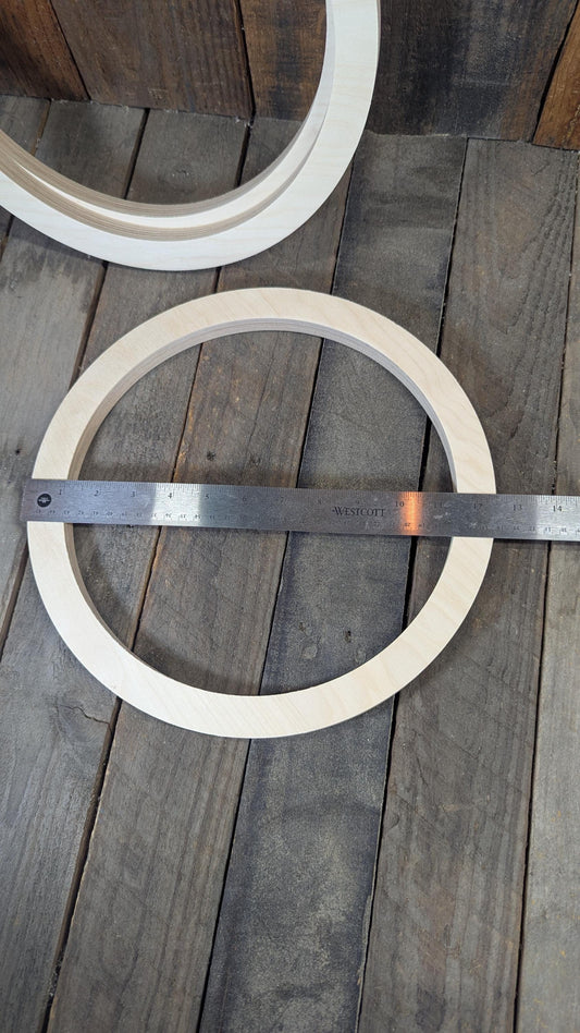 12.5" Baltic Birch Wood Circle, 10.5" Center Hole, DIY Craft