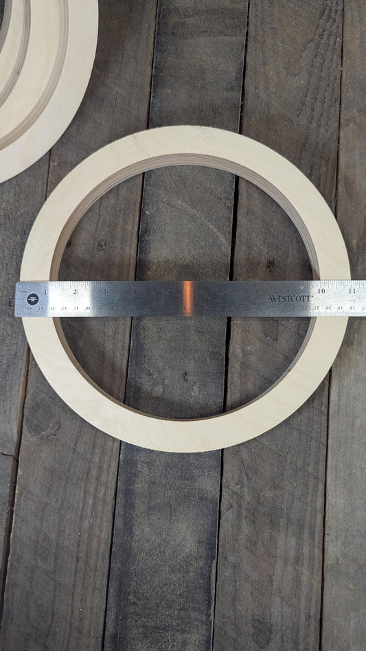 11" Baltic Birch Wood Circle, 9" Center Hole, DIY Craft