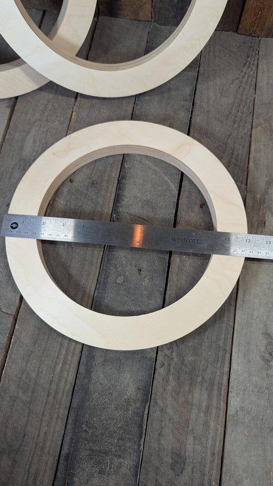 12" Wood Donut Ring with 9" center hole, BALTIC BIRCH Wooden Circles, Blank Circles, Unfinished Wooden Circles, Circular