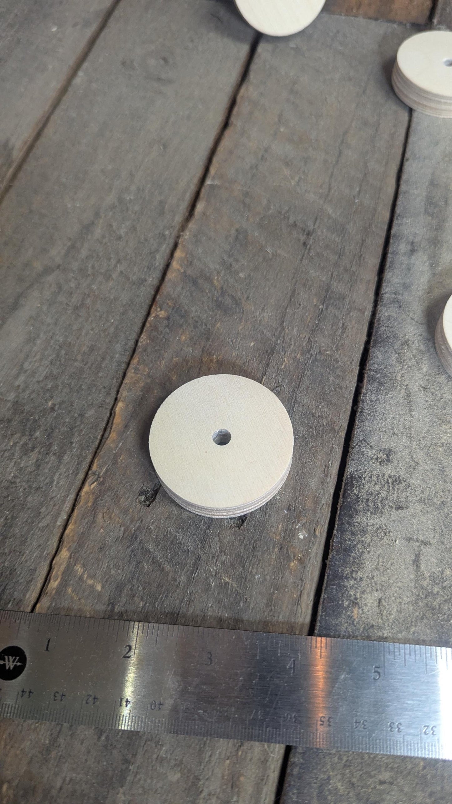 2" Wood Donut, .25" center hole - BALTIC BIRCH - Wooden Circles, Unfinished Wooden Circles, Circular Wood, Ring, DIY Craft