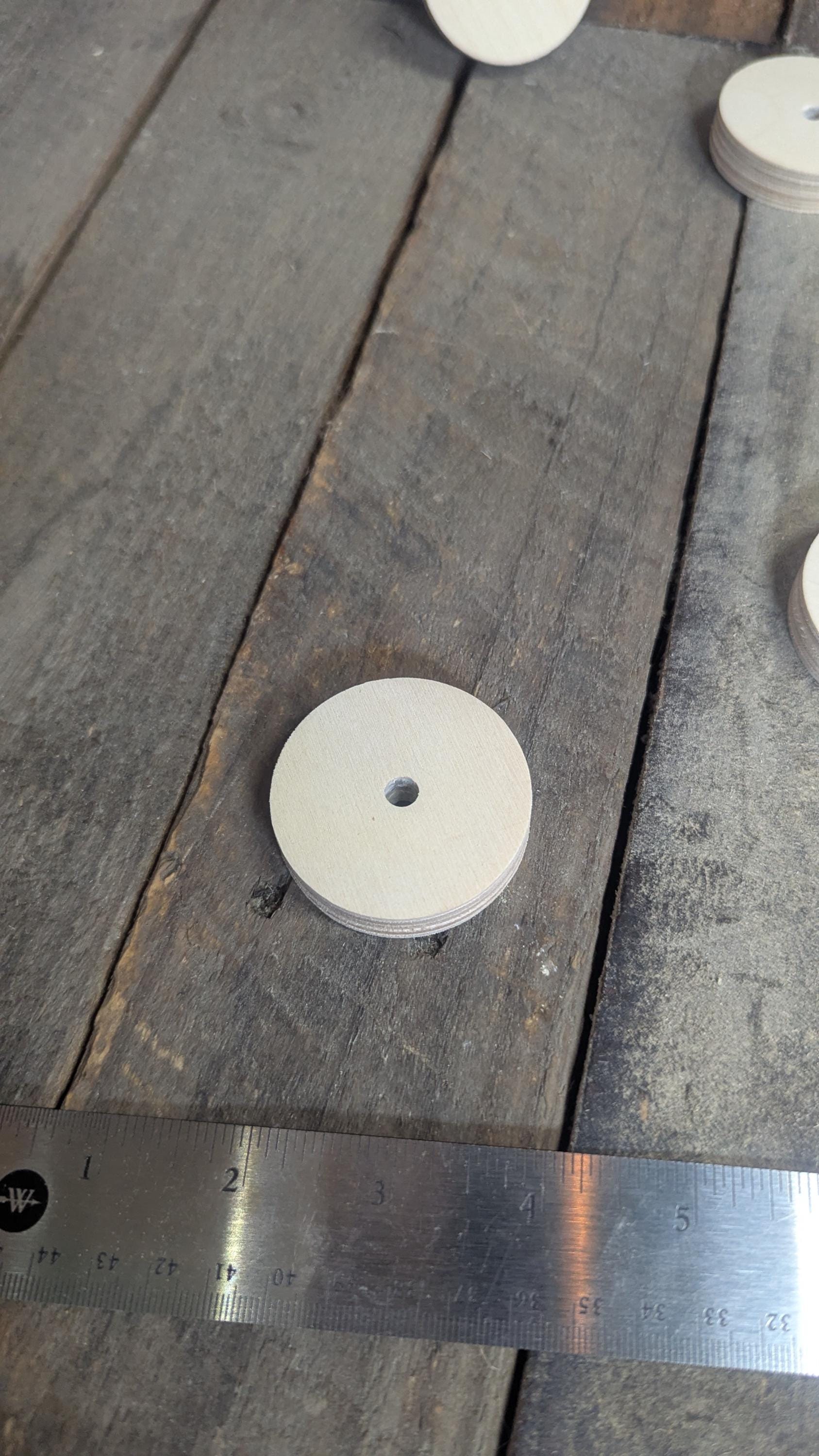 2" Wood Donut, .25" center hole - BALTIC BIRCH - Wooden Circles, Unfinished Wooden Circles, Circular Wood, Ring, DIY Craft