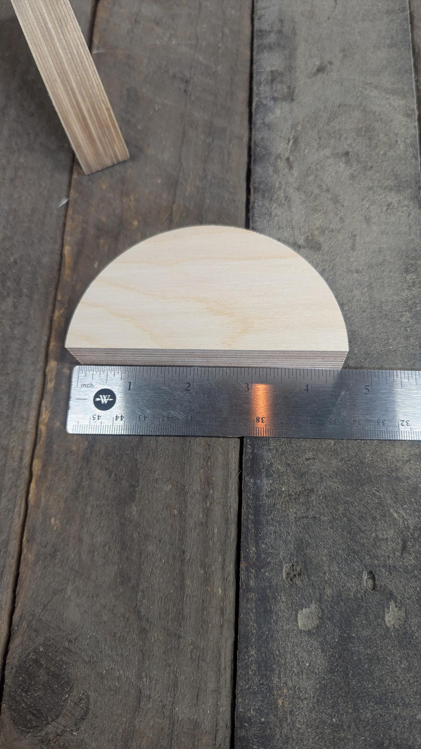 4.5" Wood Half Circle Disc Plaques, BIRCH Wooden Semicircles, Blank Circles, Unfinished, Half Round Circles, DIY Craft