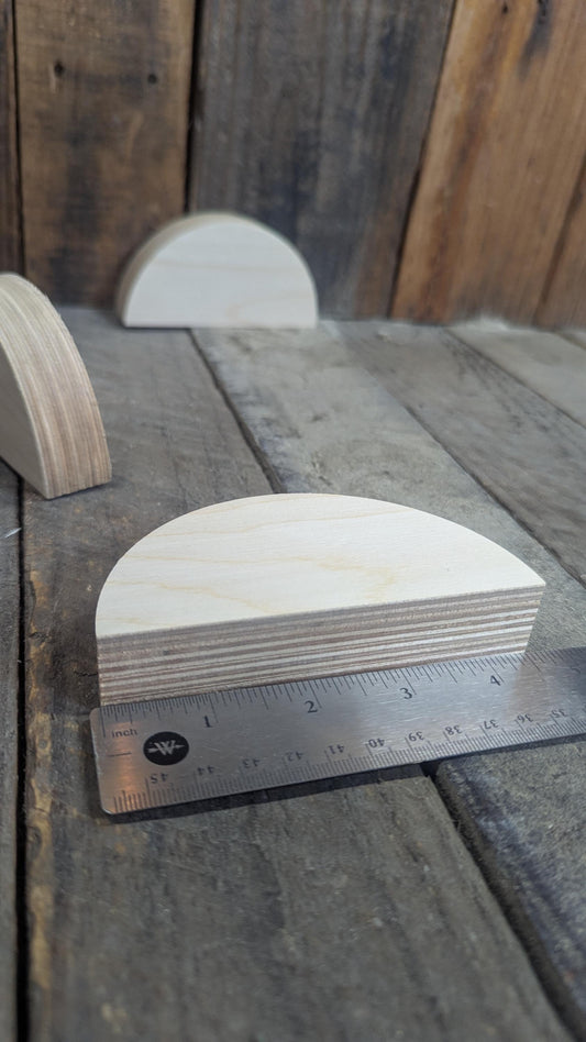 4.5" Wood Half Circle Disc Plaques, BIRCH Wooden Semicircles, Blank Circles, Unfinished, Half Round Circles, DIY Craft