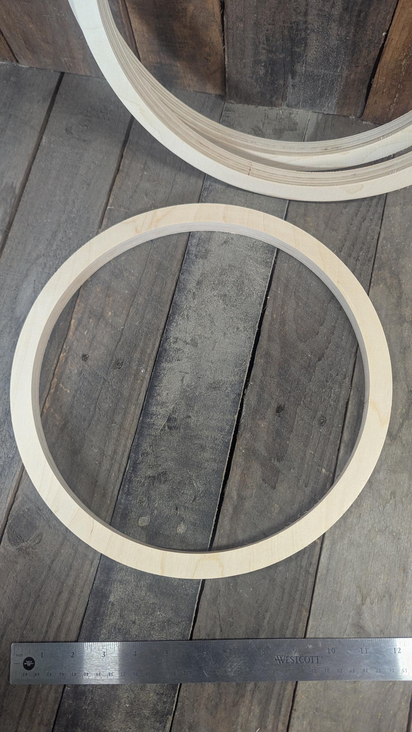 13" Baltic Birch Wood Circle, 11.5" Center Hole, Unfinished DIY Craft