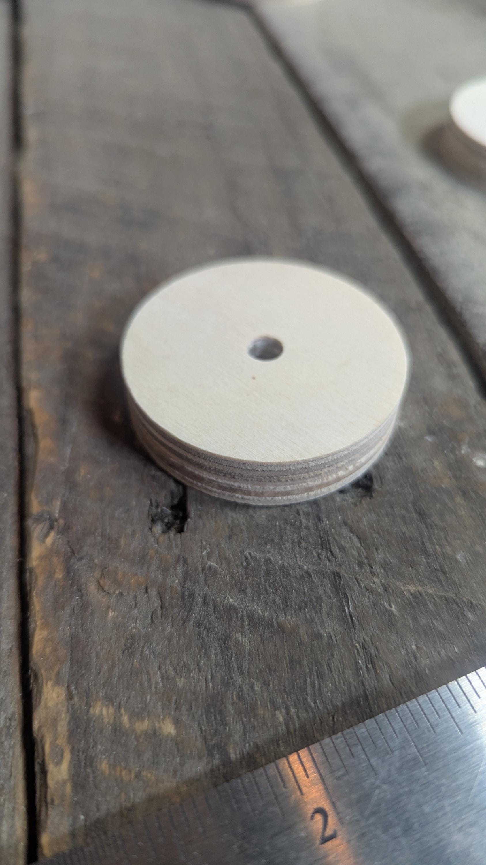 2" Wood Donut, .25" center hole - BALTIC BIRCH - Wooden Circles, Unfinished Wooden Circles, Circular Wood, Ring, DIY Craft