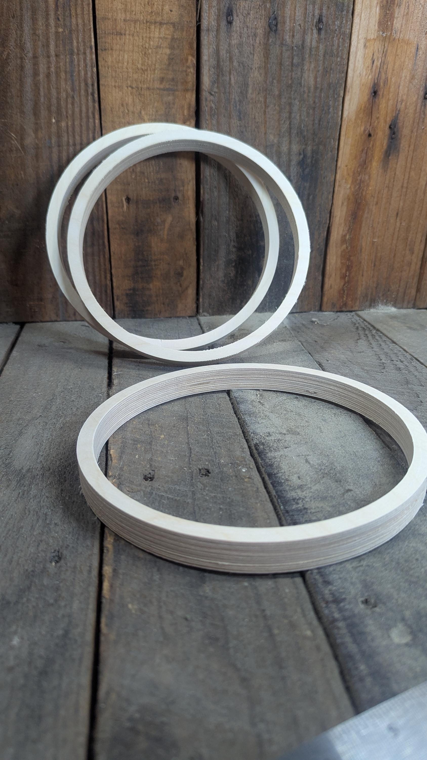 8" Baltic Birch Wood Donut Ring, 7.25" Center Hole, Craft Circle