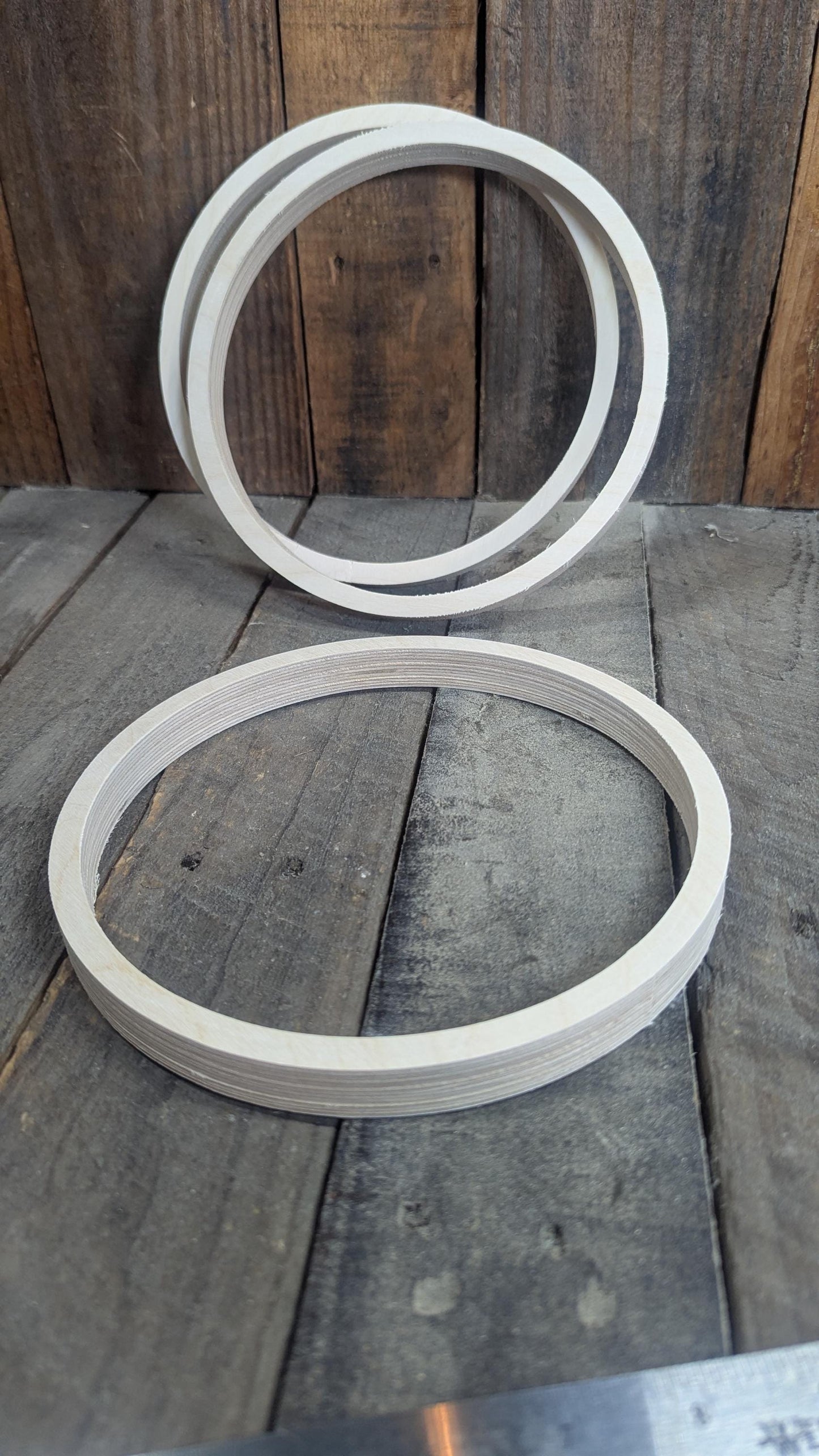8" Baltic Birch Wood Donut Ring, 7.25" Center Hole, Craft Circle