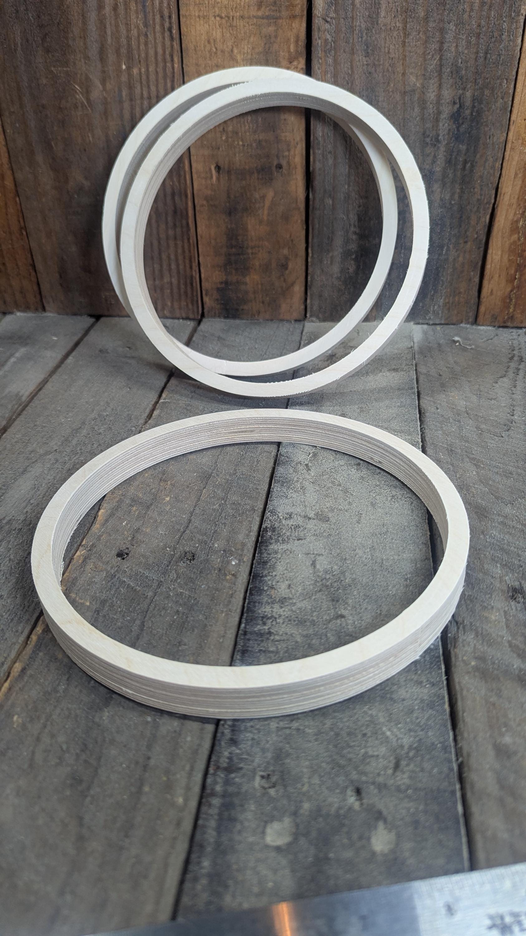 8" Baltic Birch Wood Donut Ring, 7.25" Center Hole, Craft Circle