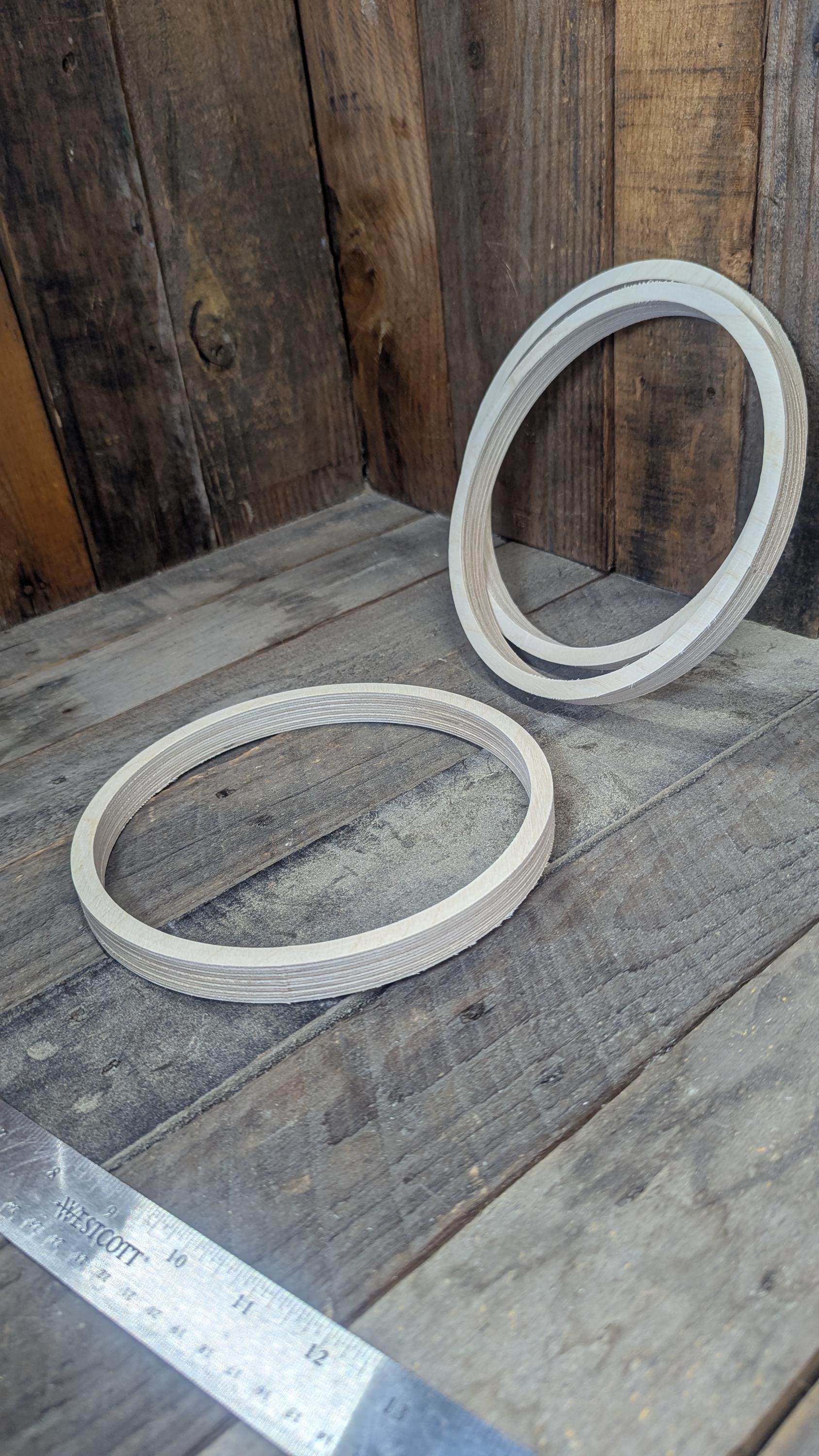 8" Baltic Birch Wood Donut Ring, 7.25" Center Hole, Craft Circle