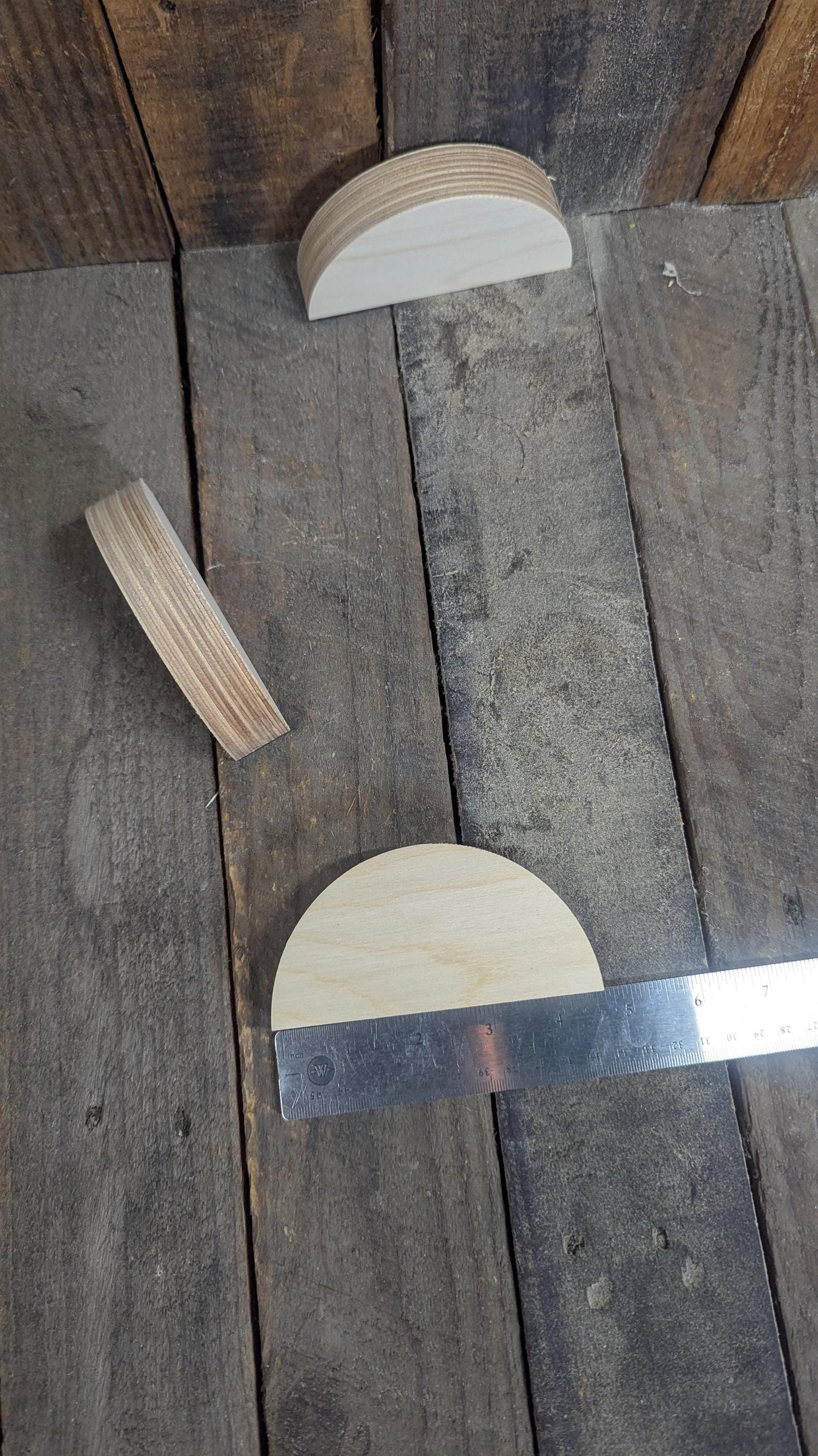 4.5" Baltic Birch Wood Half Circle, DIY Craft Plaque