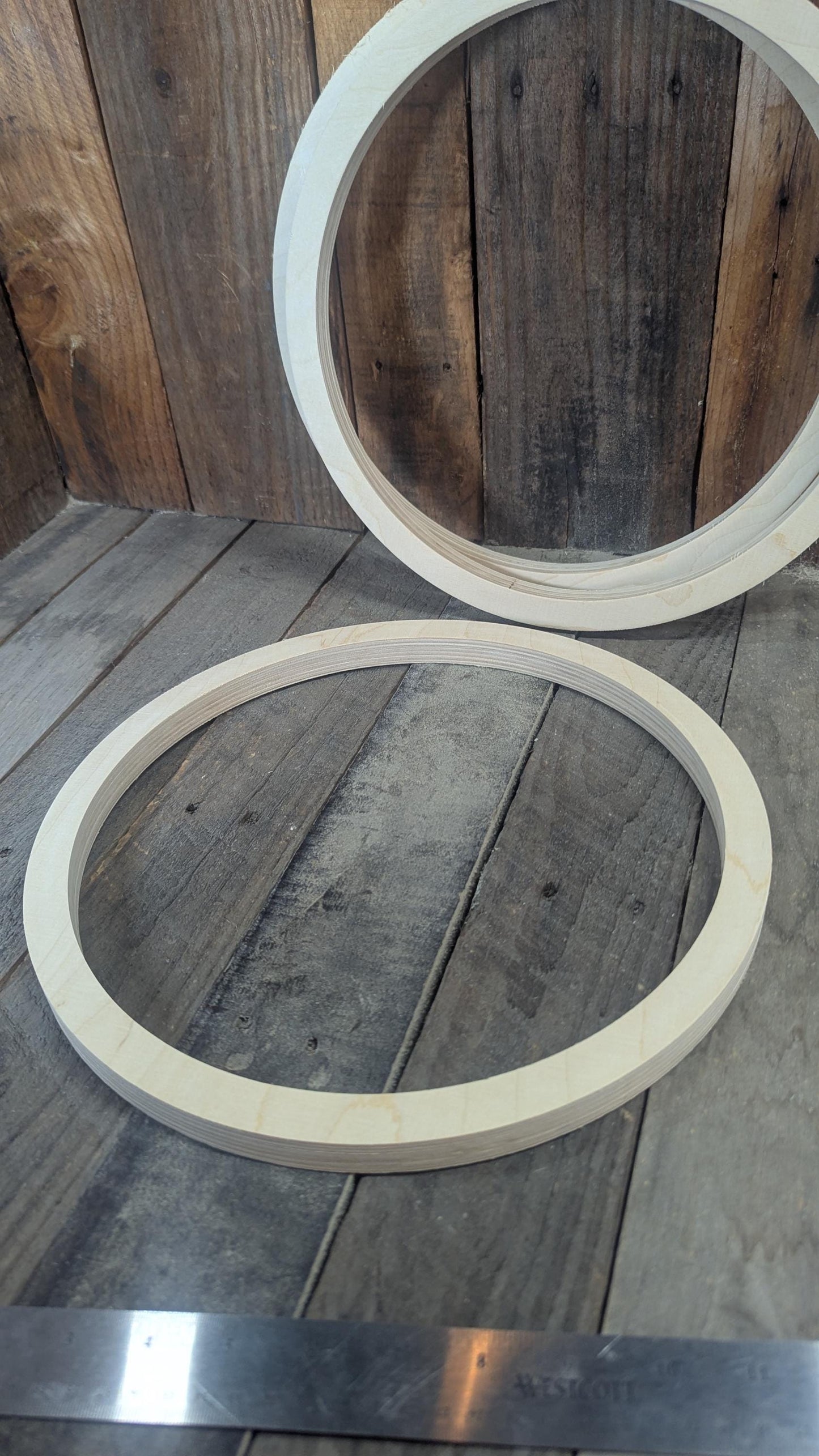 13" Baltic Birch Wood Circle, 11" Center Hole, Unfinished DIY Craft