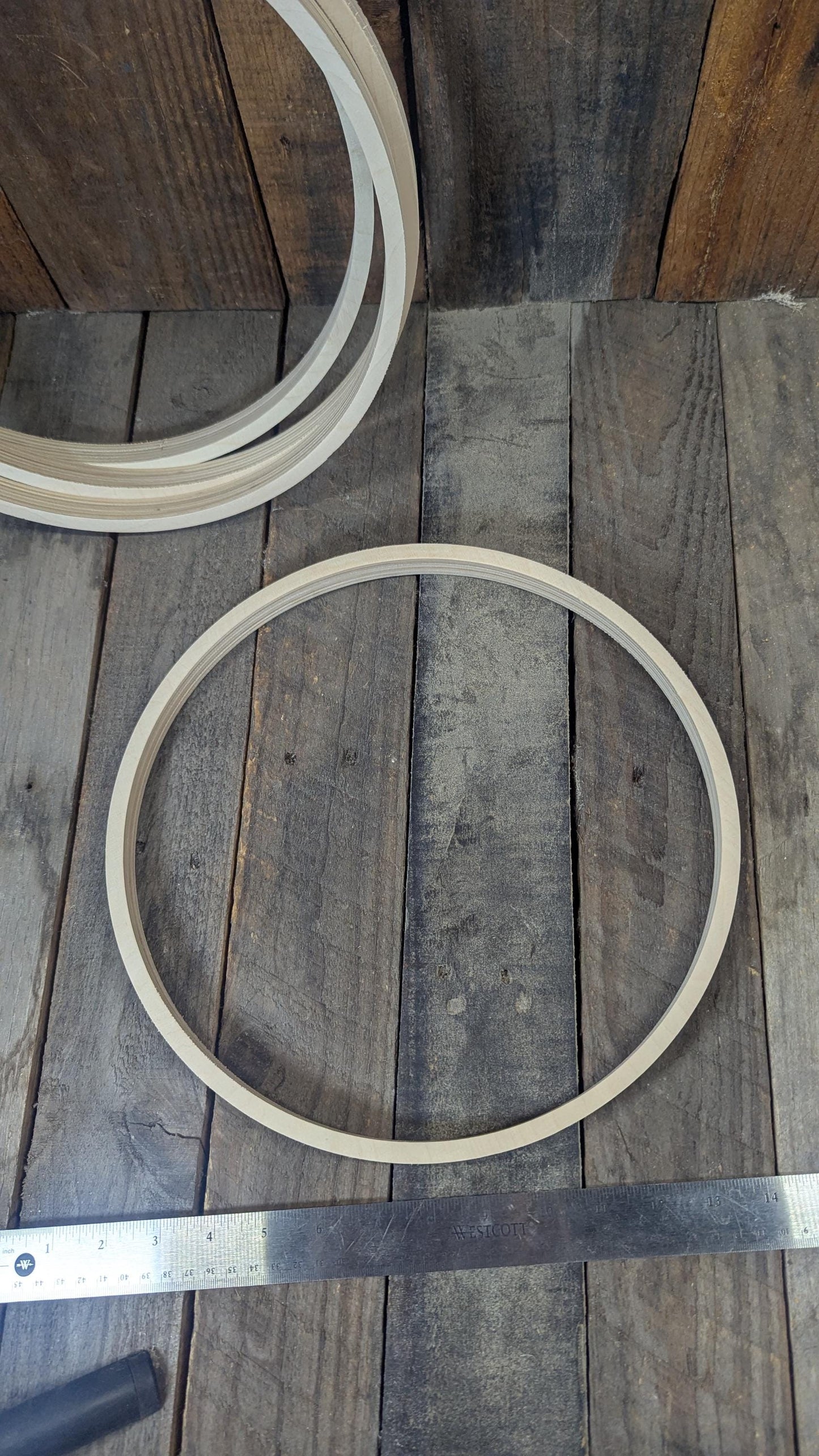 12.5" Wood Circle Disc with 11.75" center hole, BALTIC BIRCH Wooden Circles, Blank Circles, Unfinished Wooden Circles, DIY Craft