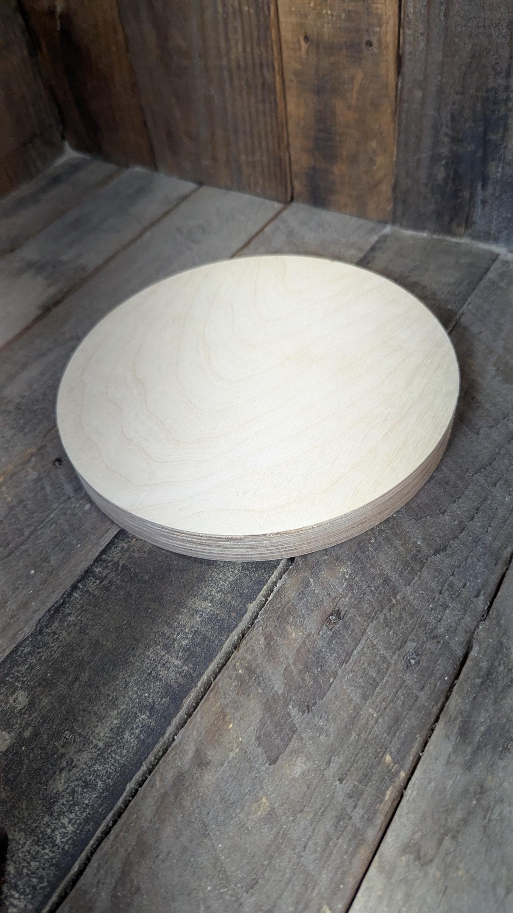 8.75" Baltic Birch Wood Circle, Unfinished DIY Craft Plaque
