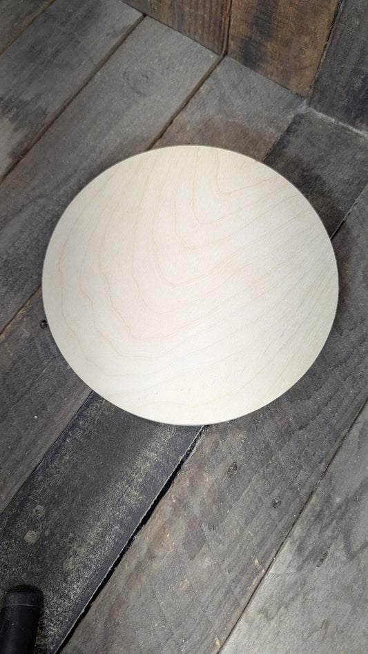 8.75" Baltic Birch Wood Circle, Unfinished DIY Craft Plaque