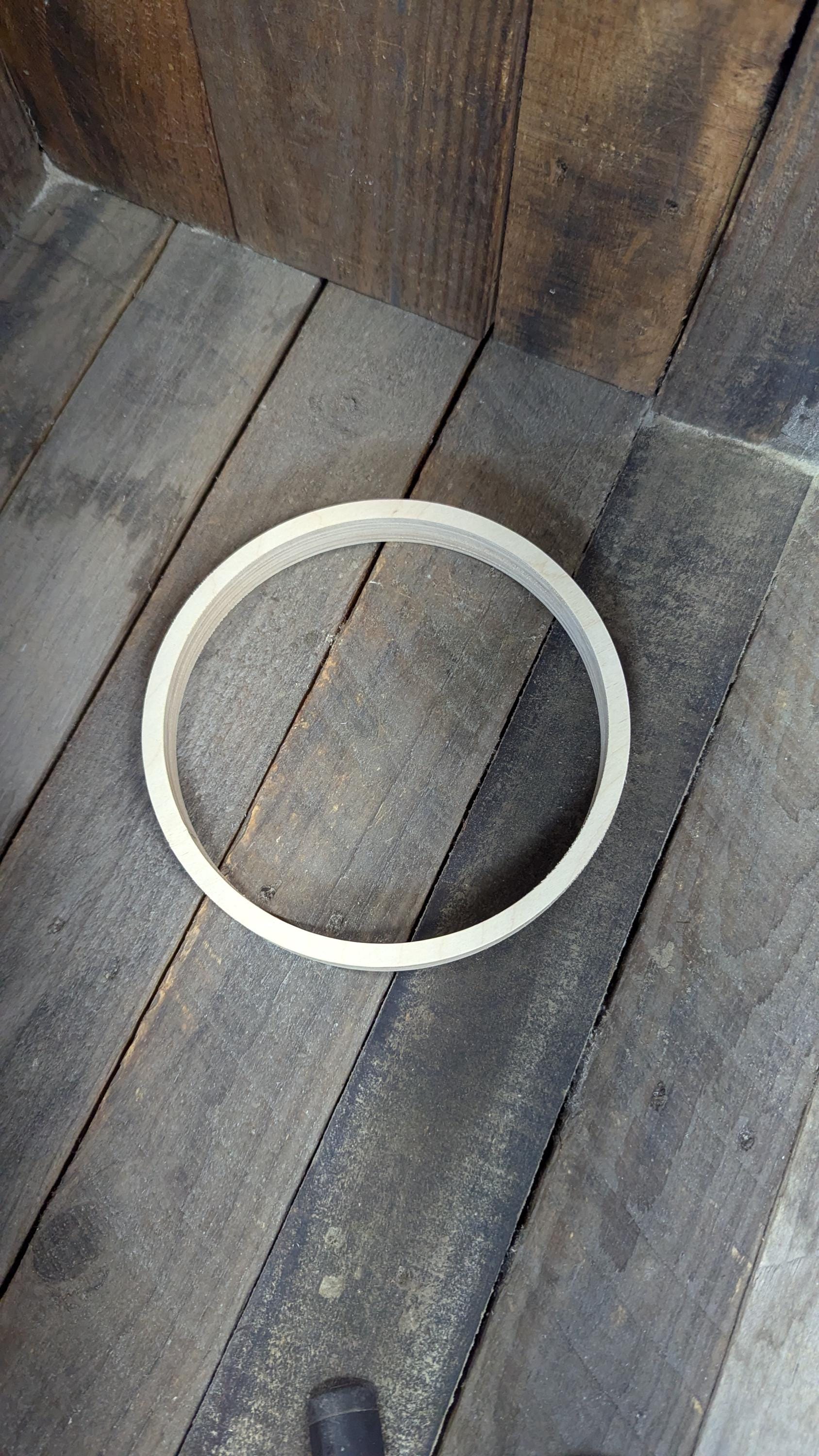 8.25" Baltic Birch Wood Donut Ring, 7.5" Center Hole, Craft Circle