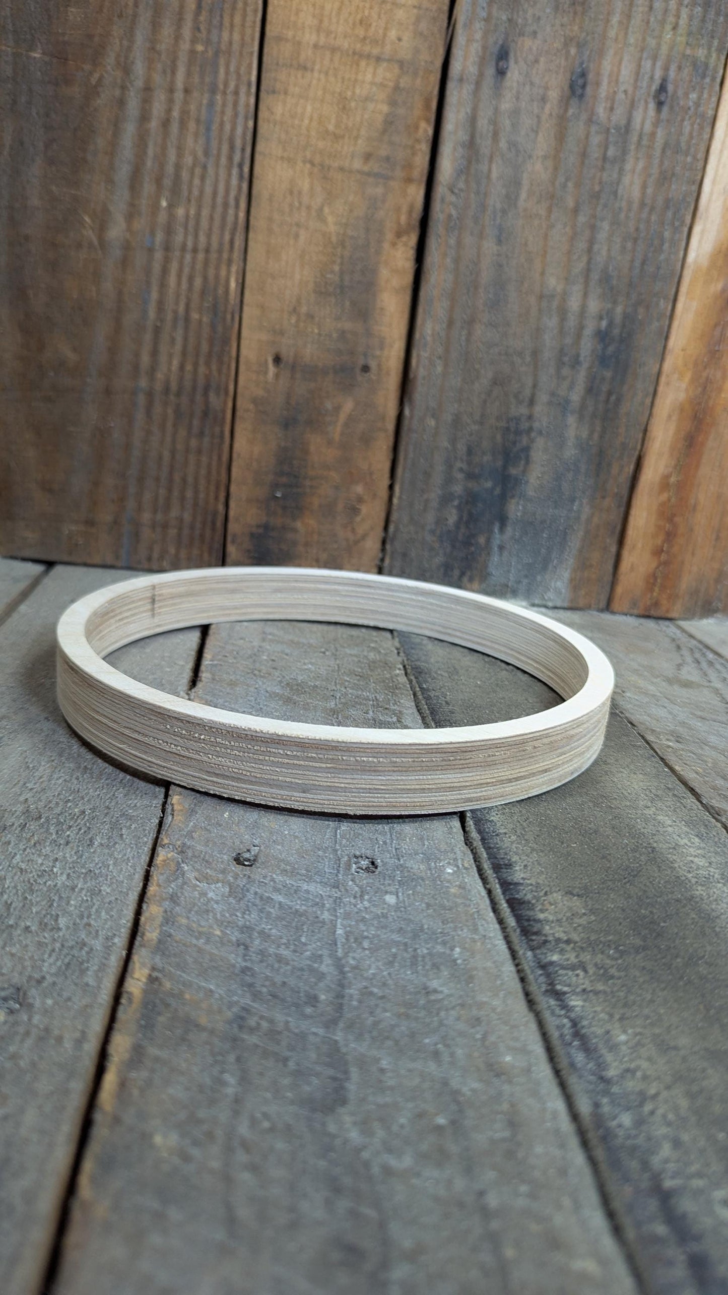 8.25" Baltic Birch Wood Donut Ring, 7.5" Center Hole, Craft Circle