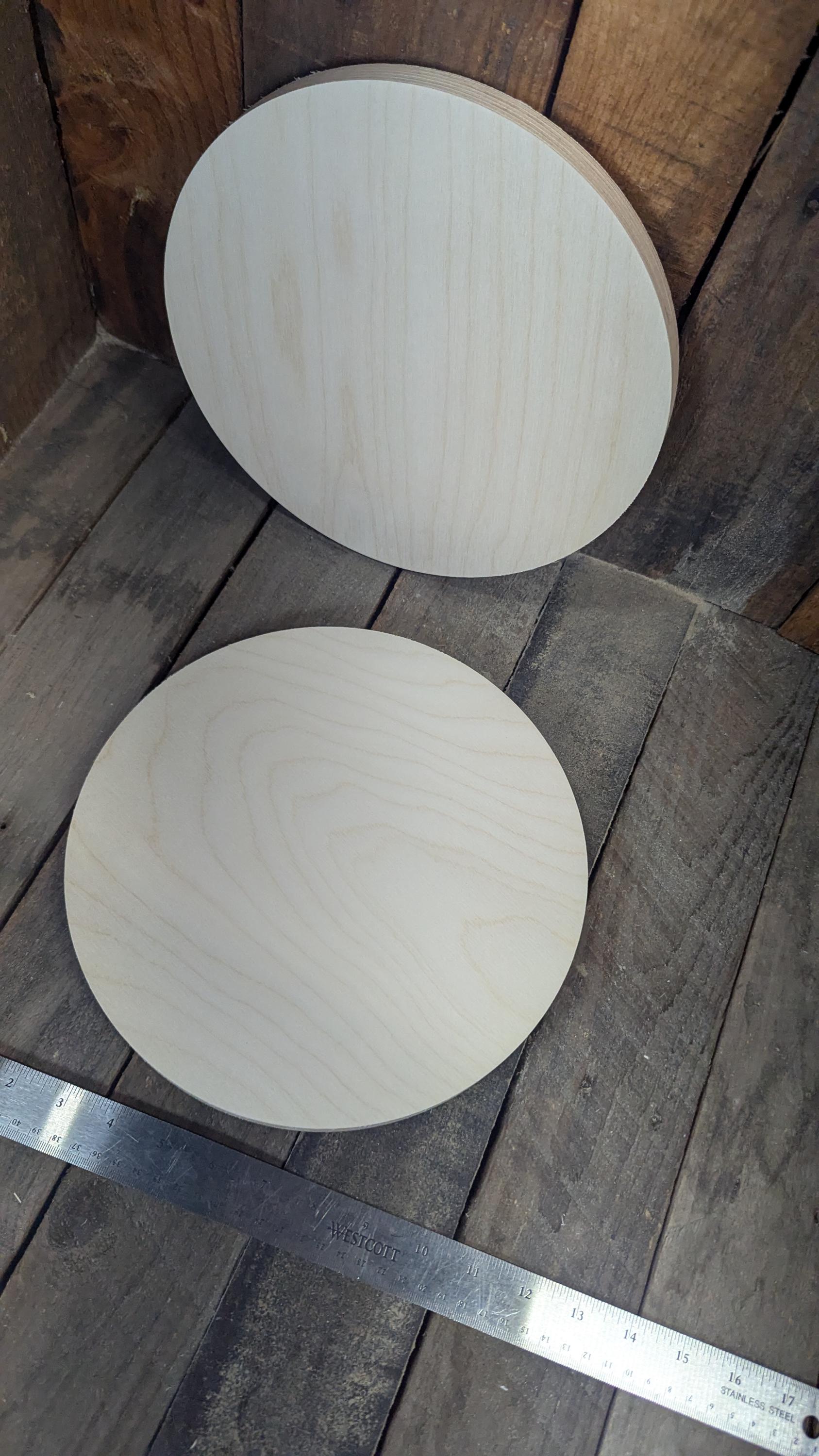 10.5" (10 1/2") Wood Circle Disc Plaques, BALTIC BIRCH Wooden Circles, Blank Circles, Unfinished Wooden Circles, DIY Crafting Supplies