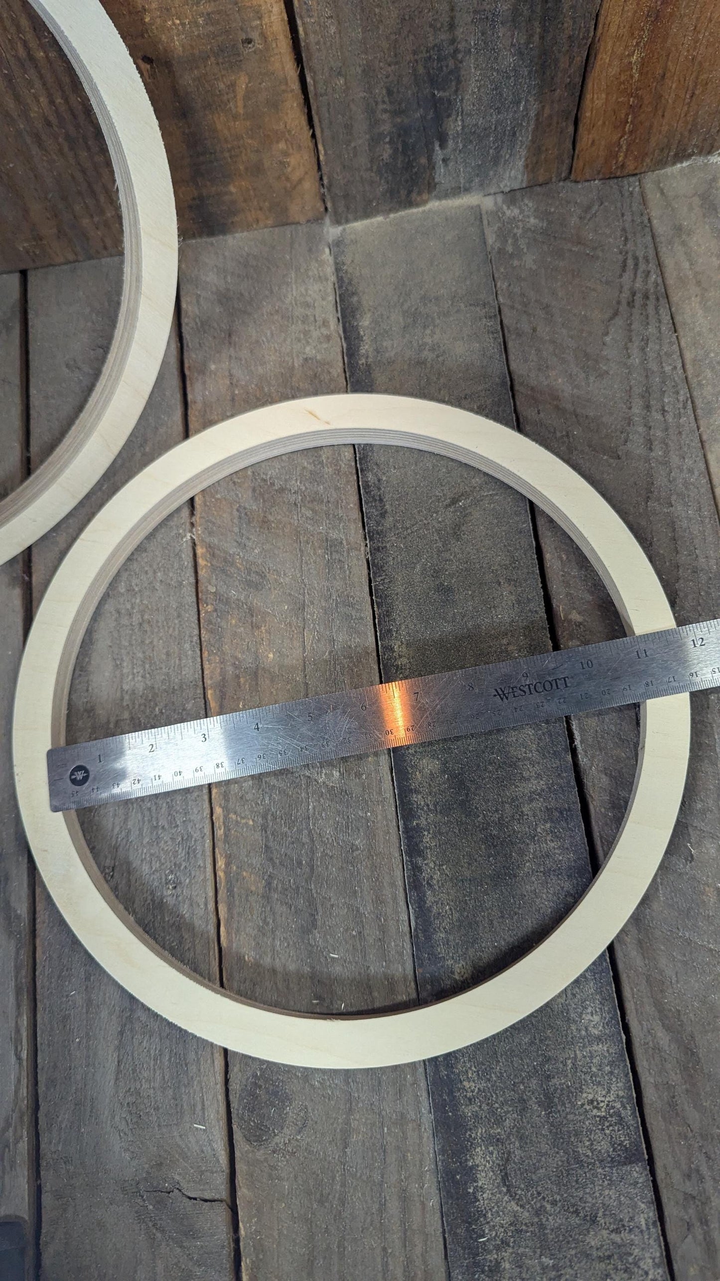 12.5" Baltic Birch Wood Circle Disc, 11" Center Hole, DIY Craft