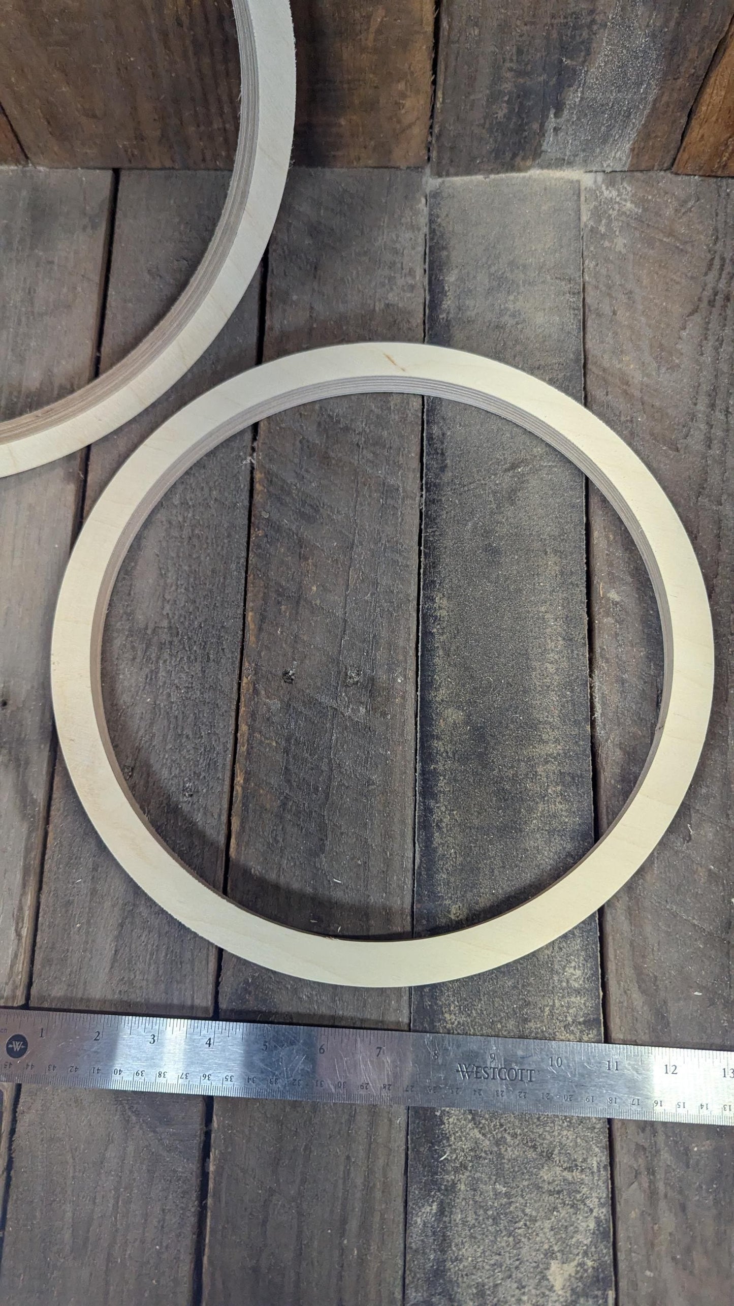 12.5" Baltic Birch Wood Circle Disc, 11" Center Hole, DIY Craft