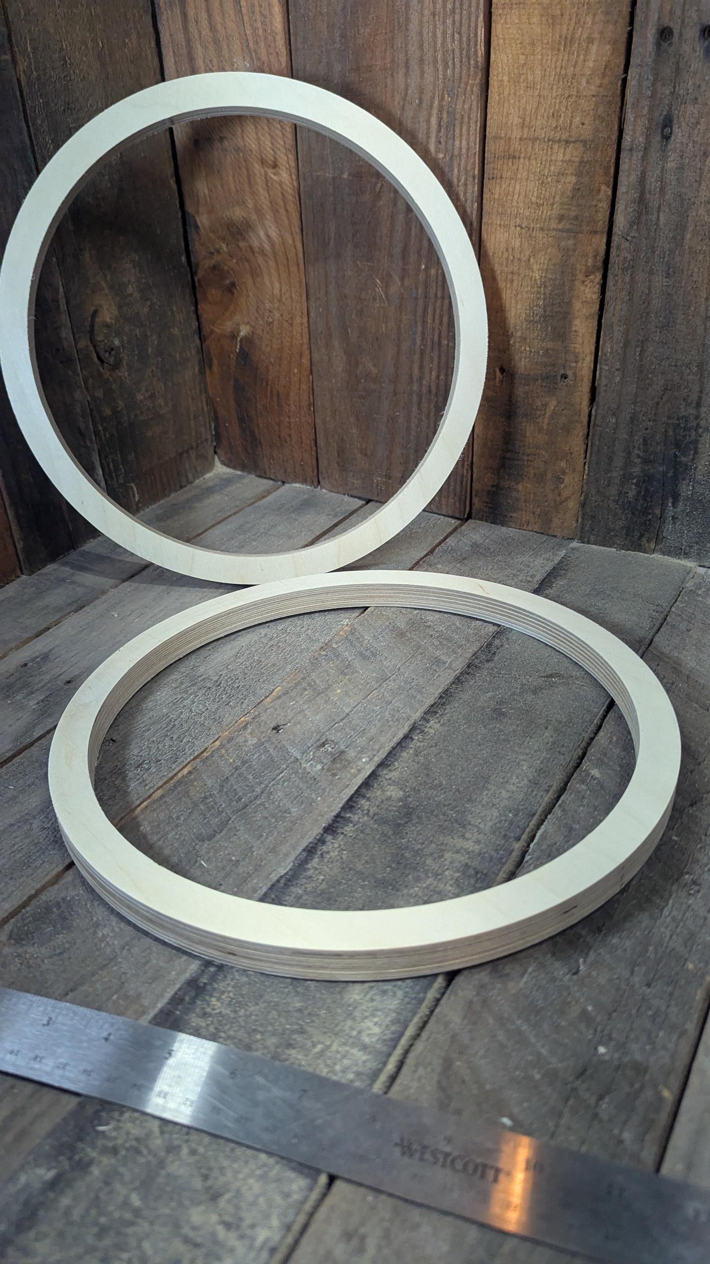 12.5" Baltic Birch Wood Circle Disc, 11" Center Hole, DIY Craft