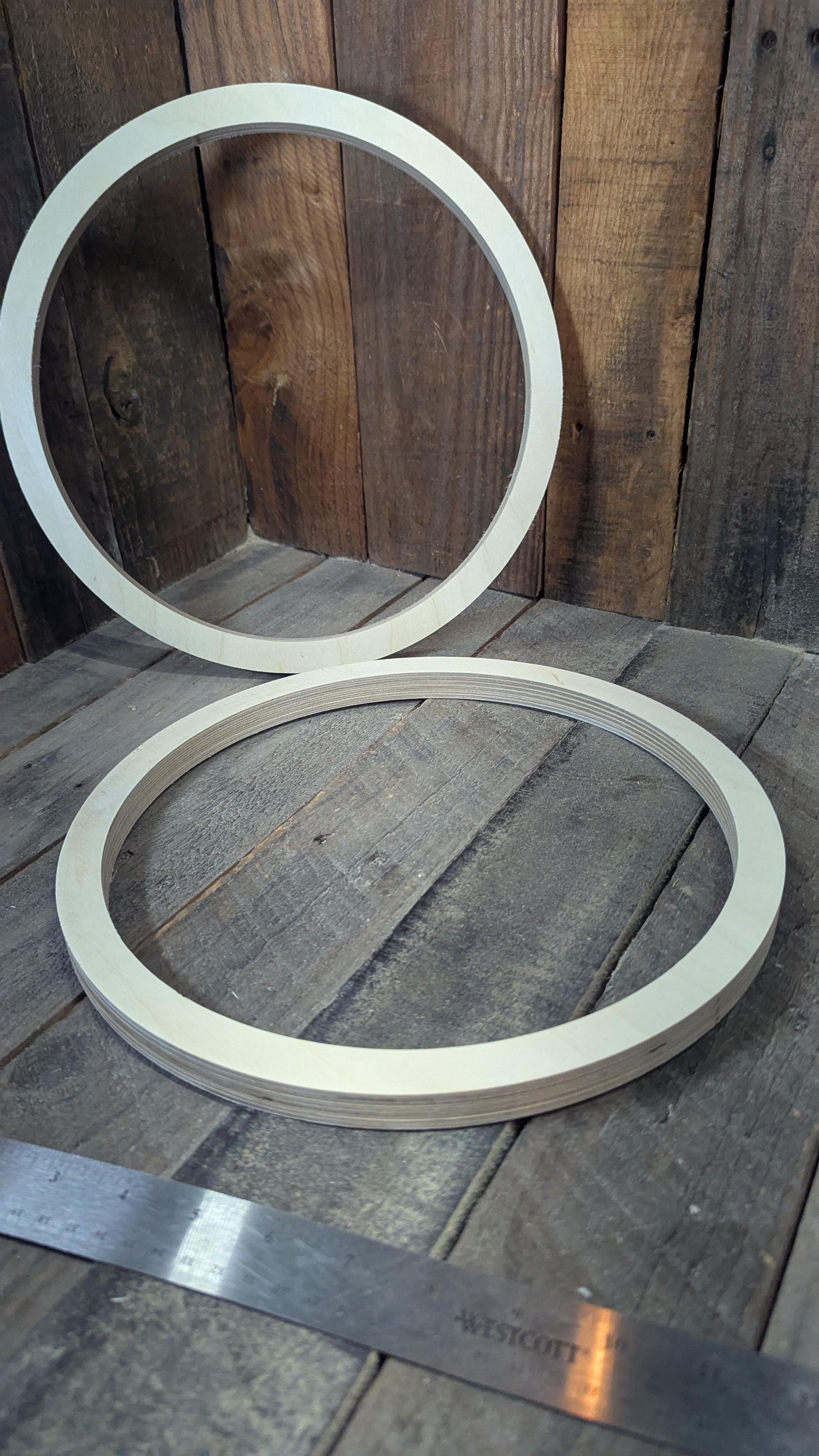 12.5" Baltic Birch Wood Circle Disc, 11" Center Hole, DIY Craft