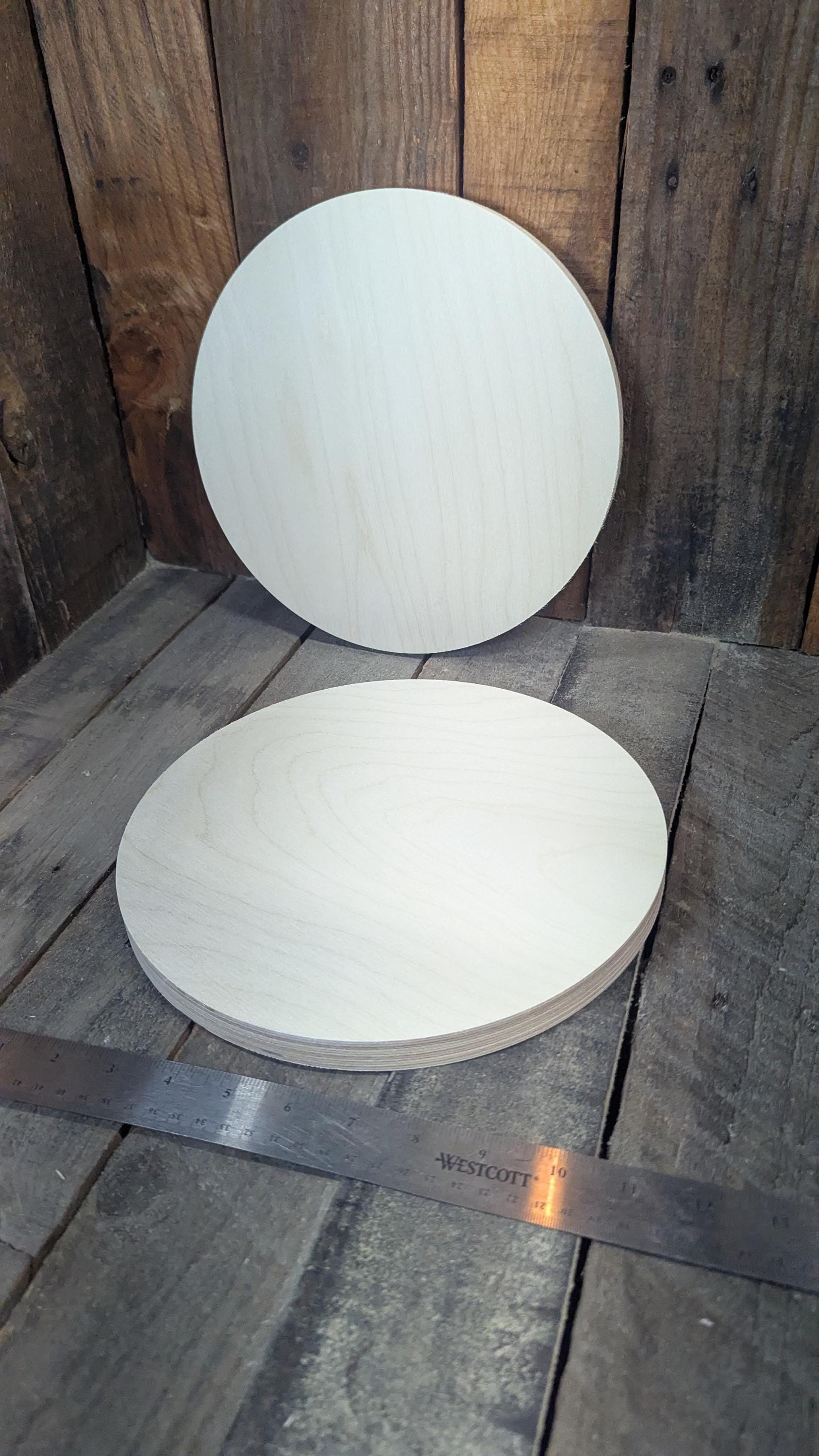 10.5" (10 1/2") Wood Circle Disc Plaques, BALTIC BIRCH Wooden Circles, Blank Circles, Unfinished Wooden Circles, DIY Crafting Supplies