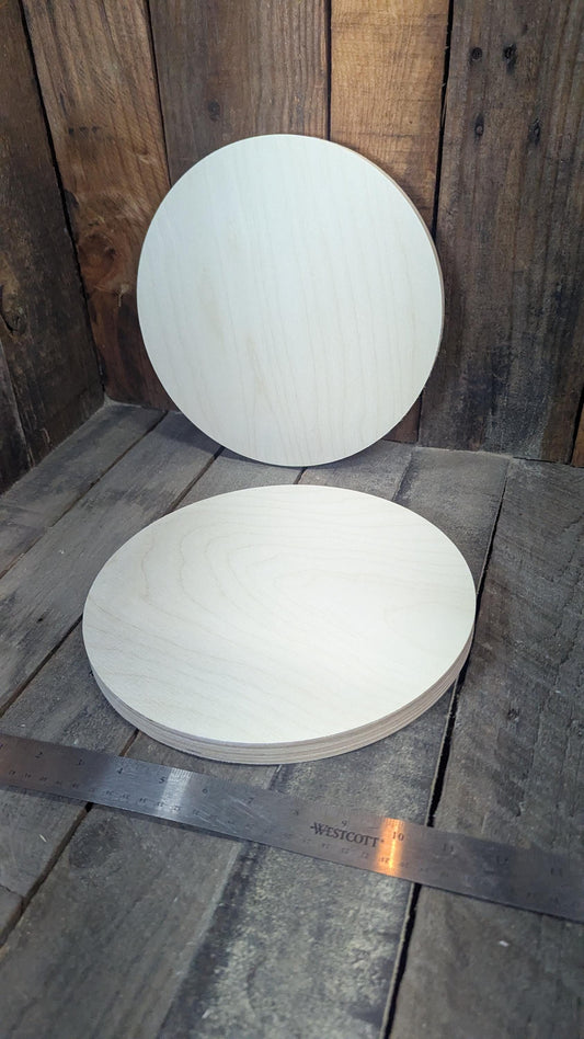 10.5" Baltic Birch Wood Circle, Unfinished DIY Craft Plaque