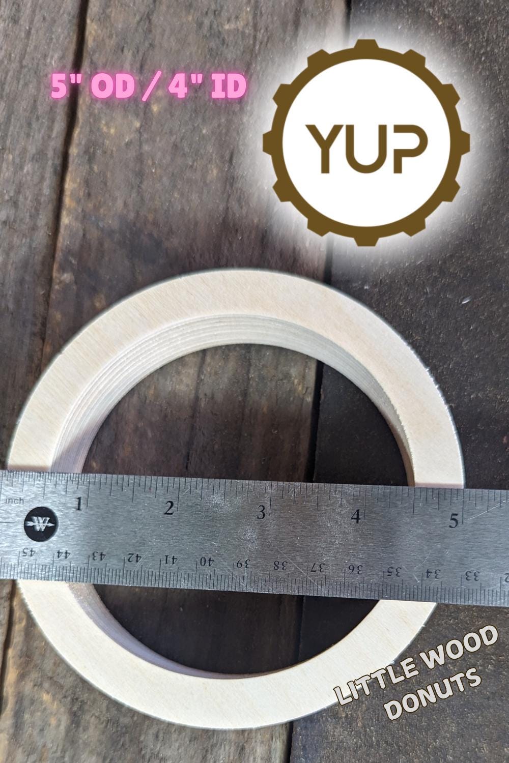 5" Baltic Birch Wood Donut, 4" Center Hole, DIY Crafting