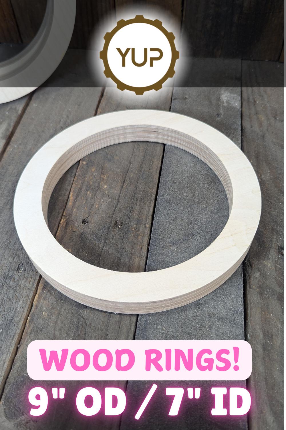 9" Baltic Birch Wood Donut Ring, 7" Center Hole, Craft Supply