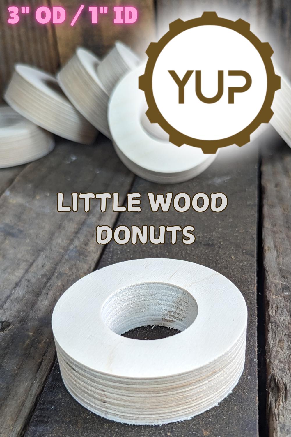3" Wood Donut, 1" center hole - BALTIC BIRCH - Wooden Circles, Unfinished Wooden Circles, Round Circles, Circular Wood Active, Ring Shape
