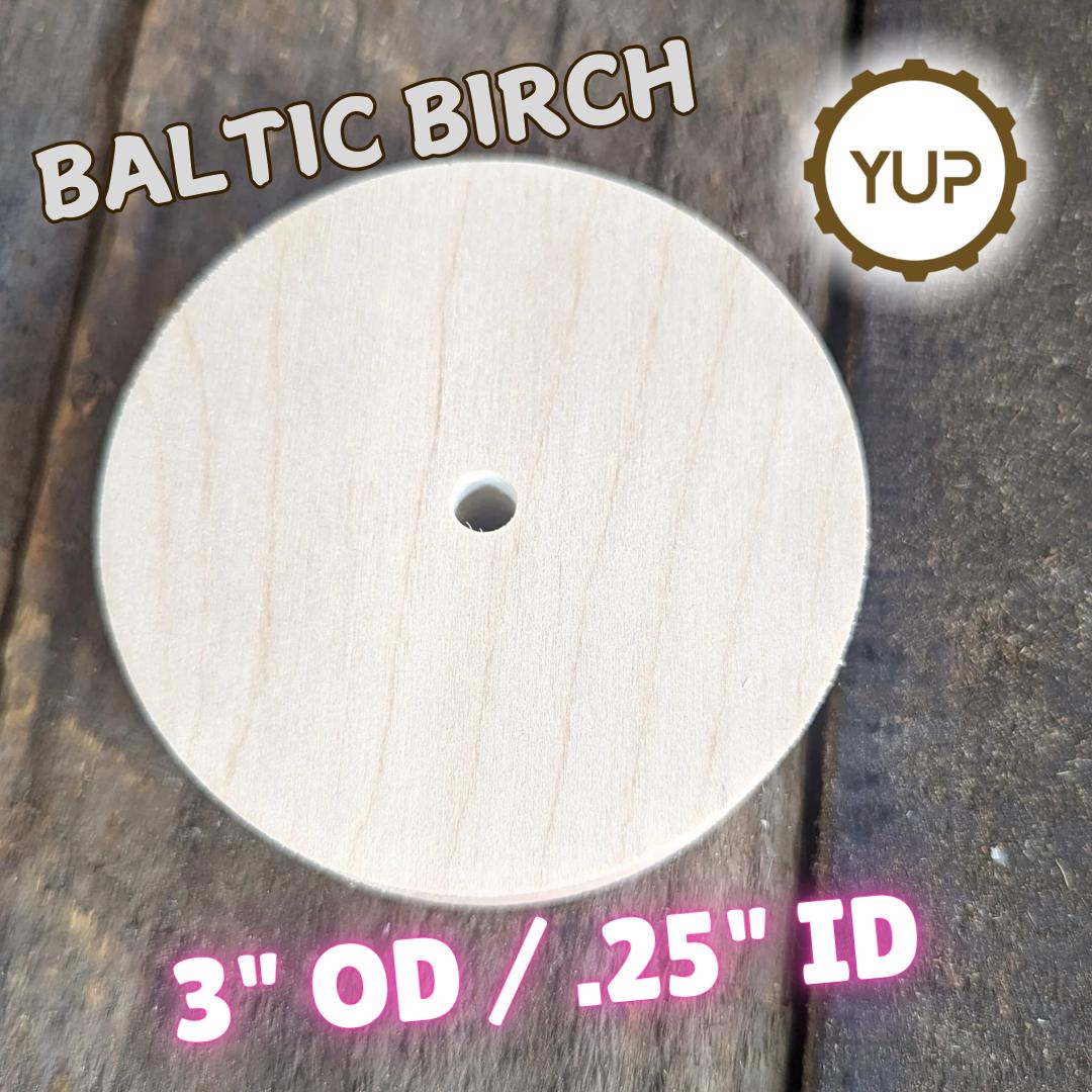 3" Wood Donut Ring, .25" (1/4") center hole, BALTIC BIRCH, Wooden Circles, Unfinished Wooden Circles, Wood Donut, DIY Crafting Supplies