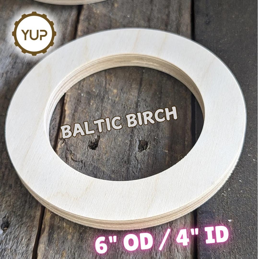 6" Baltic Birch Wood Donut, 4" Center Hole, DIY Craft Supplies