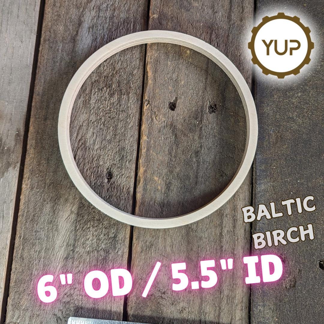 6" Wood Donut with 5.5" hole, BALTIC BIRCH - Wooden Circles, Blank Circles, Unfinished, Circular Wood, Ring Shape, DIY Crafting Supplies