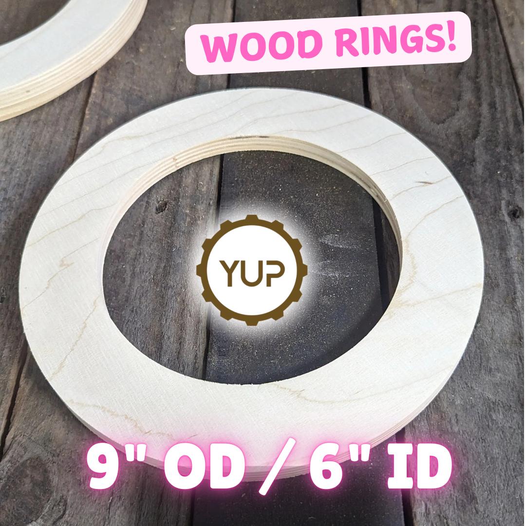 9" Baltic Birch Wood Donut Ring, 6" Center Hole, Craft Supplies