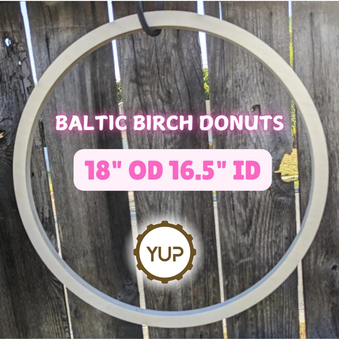 18" Baltic Birch Donut Ring, 16.5" Center Hole, Unfinished Wood Circle