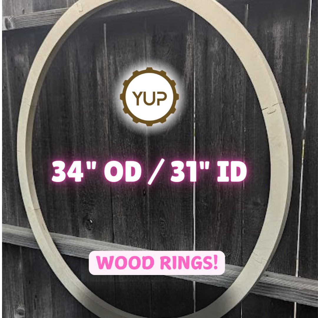 34" Baltic Birch Wood Donut Ring, 31" Center Hole, Craft Supplies