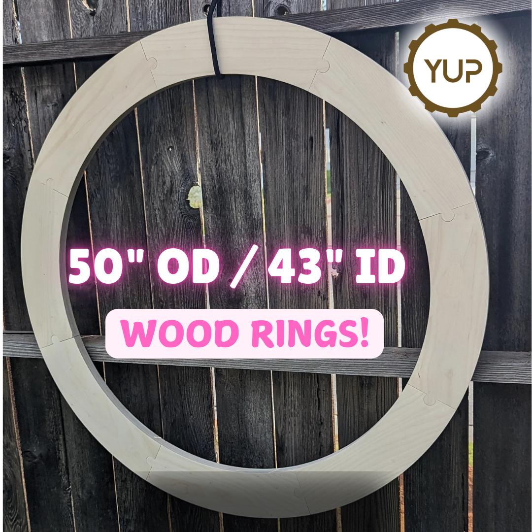 40" Baltic Birch Donut Ring, 32" Center Hole, Unfinished Wood Circle (Puzzled Pieces)