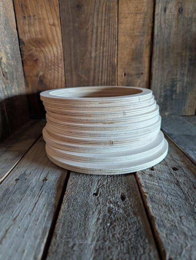 8.5" Baltic Birch Wood Donut Ring, 7.125" Center Hole, Unfinished Wooden Circle