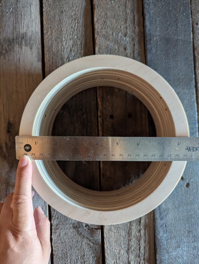 8.5" Baltic Birch Wood Donut Ring, 7.125" Center Hole, Unfinished Wooden Circle