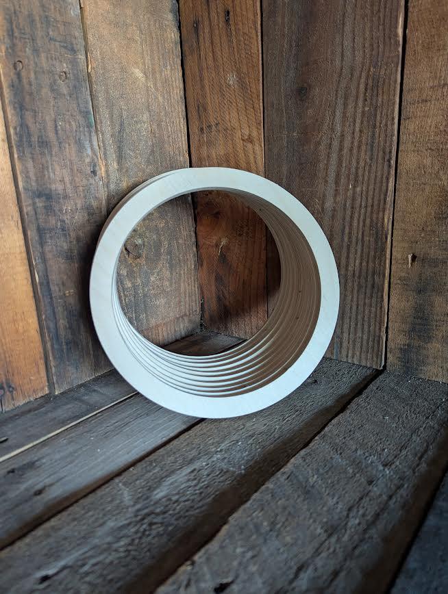 8.5" Baltic Birch Wood Donut Ring, 7.125" Center Hole, Unfinished Wooden Circle