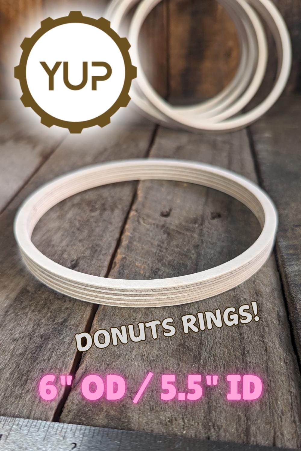6" Wood Donut with 5.5" hole, BALTIC BIRCH - Wooden Circles, Blank Circles, Unfinished, Circular Wood, Ring Shape, DIY Crafting Supplies