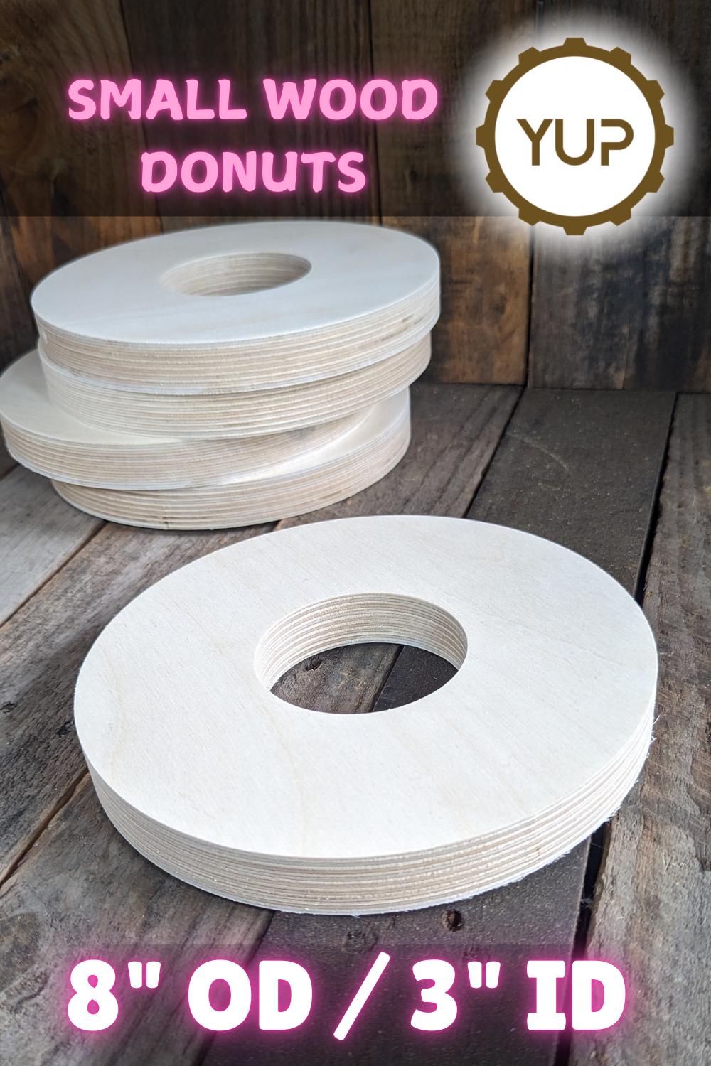 8" Baltic Birch Wood Donut Ring, 3" Center Hole, DIY Craft Supply