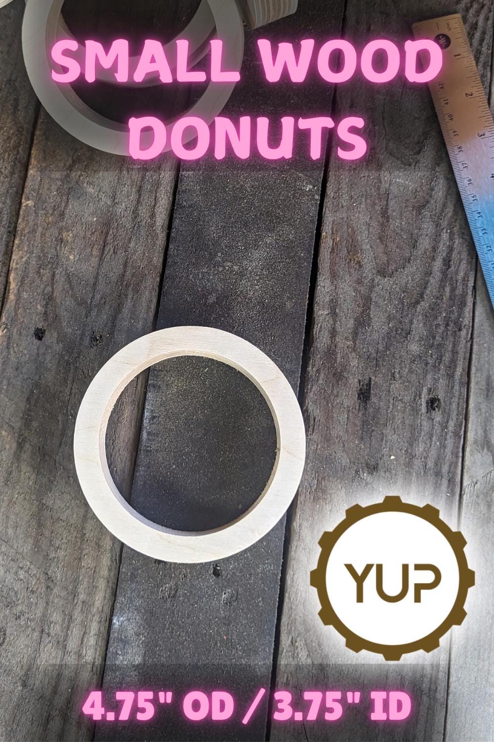 4.75" Baltic Birch Wood Donut, 3.75" Center Hole, Unfinished Craft Ring