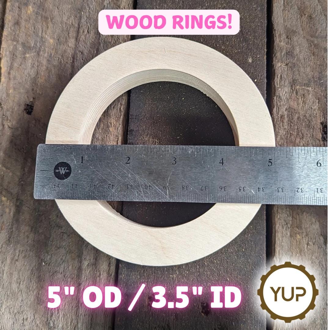 5" Baltic Birch Wood Donut, 3.5" Center Hole, Unfinished Craft Supply