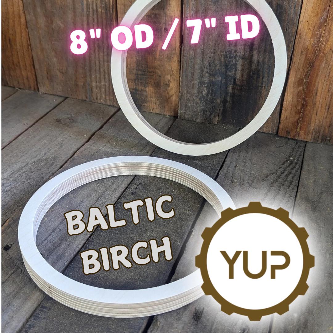 8" Baltic Birch Wood Donut Ring, 7" Center Hole, DIY Craft