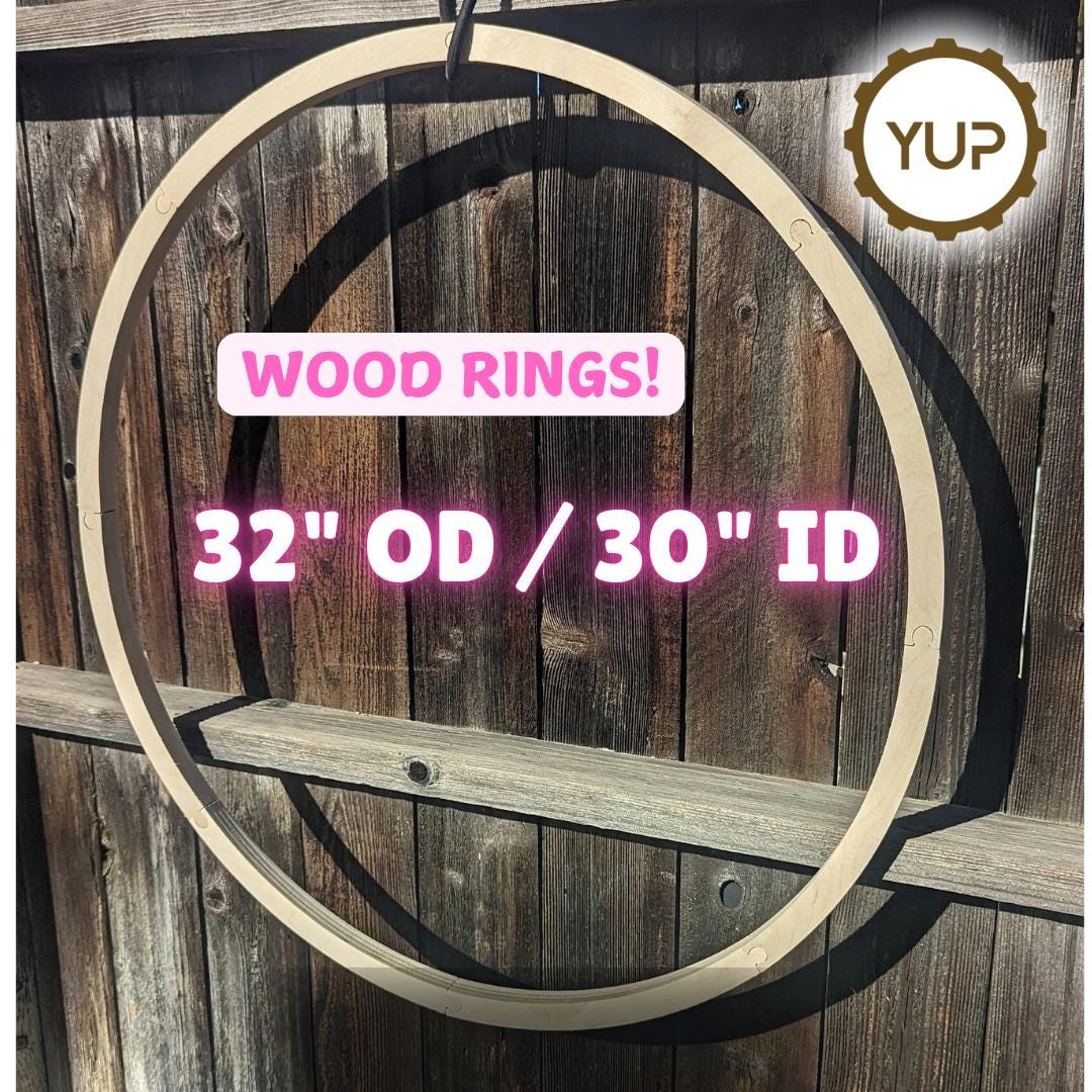 32" Baltic Birch Wood Donut Ring, 30" Center Hole, Unfinished Wooden Circle (8 Pieces)