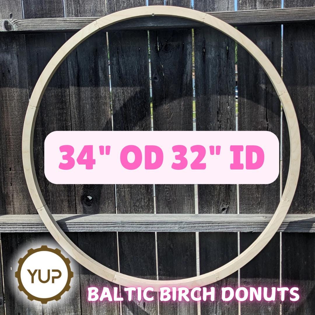34" Baltic Birch Wood Donut Ring, 32" Center Hole, Craft Supplies