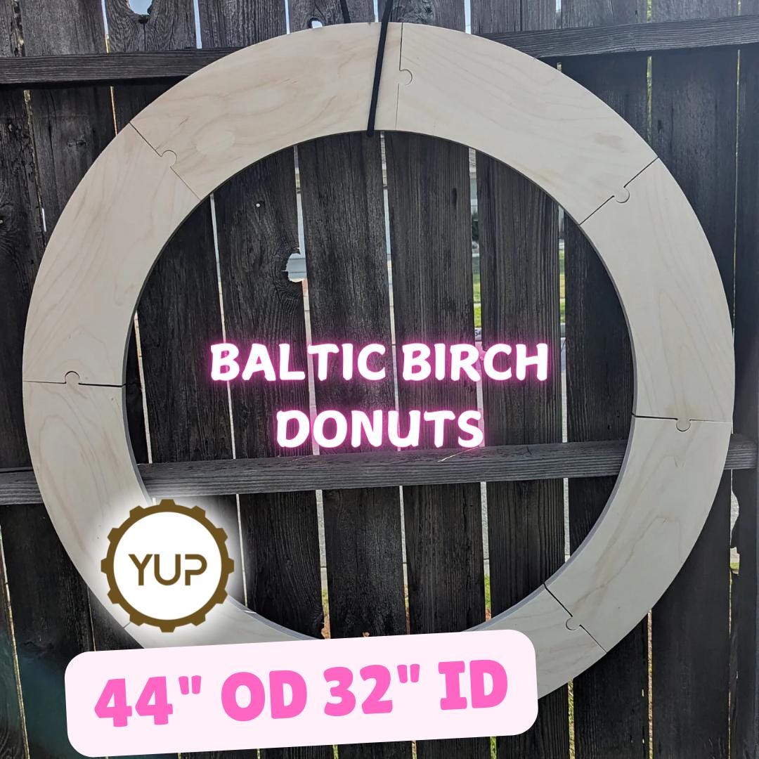 44" Baltic Birch Wood Donut Ring, 32" Center Hole, Craft DIY (8 pieces)